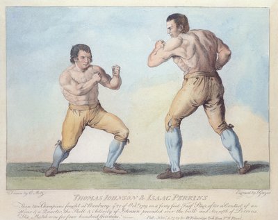 Boxing Match Between Thomas Johnson and Isaac Perrins, engraved by T. Grozer, 1789 by Conrad Martin Metz